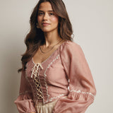 Renee Lace Up Blouse