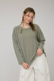 CREW NECK RIBBED LONG SLEEVE KNIT TOP (PRE-ORDER)