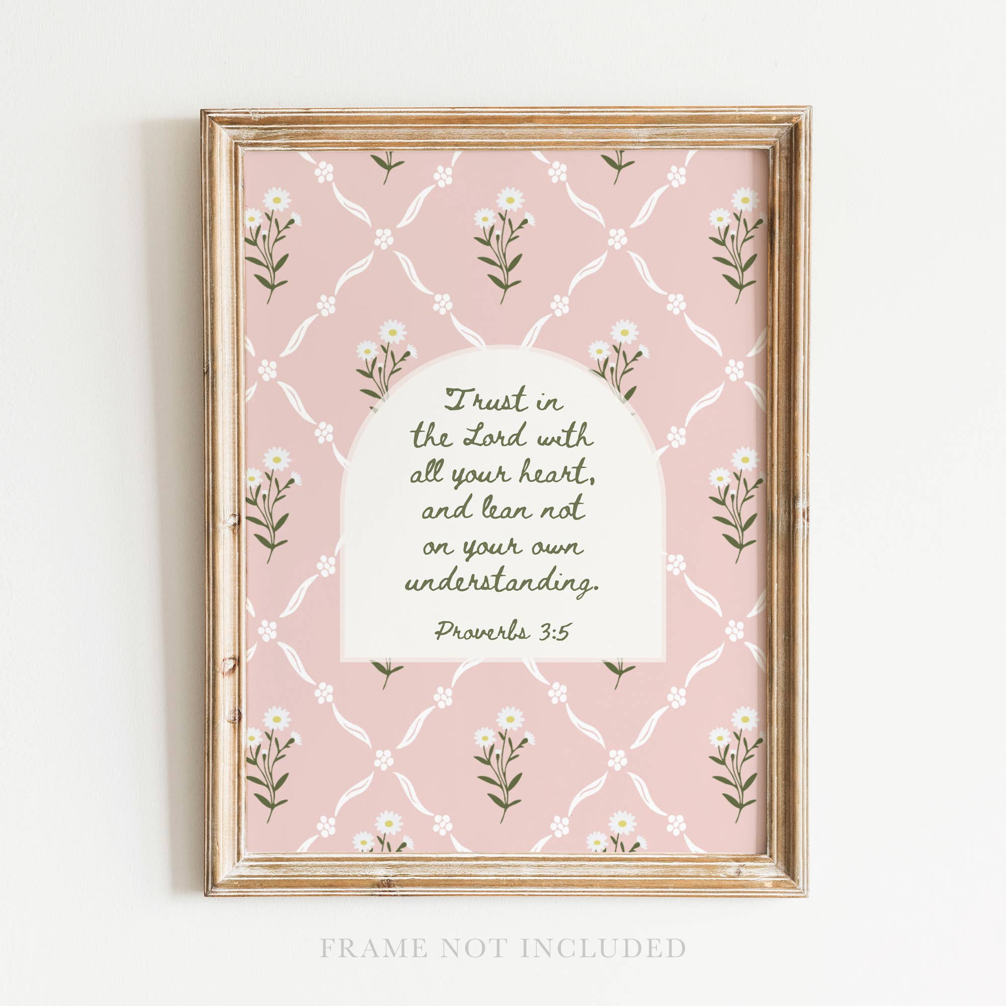 Trust Daisy Christian Art Print Cottage Decor