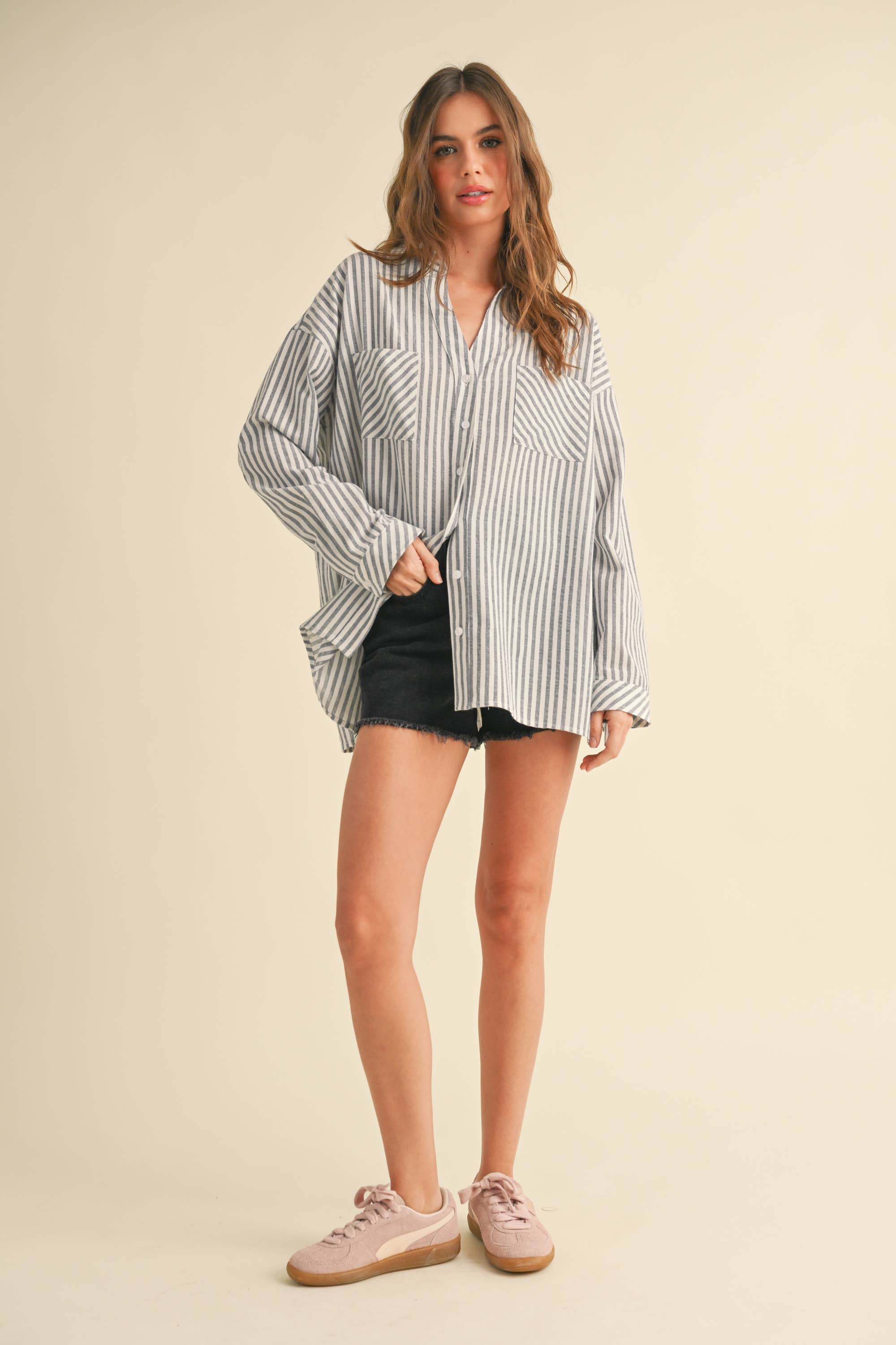 STRIPED PATTERN BUTTON DOWN SHIRTS