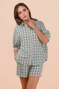 Checkered Drawstring Shorts