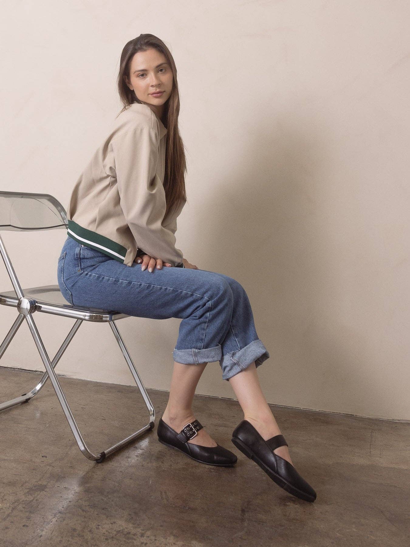 The Soho | Black Ballet Flat with Buckle