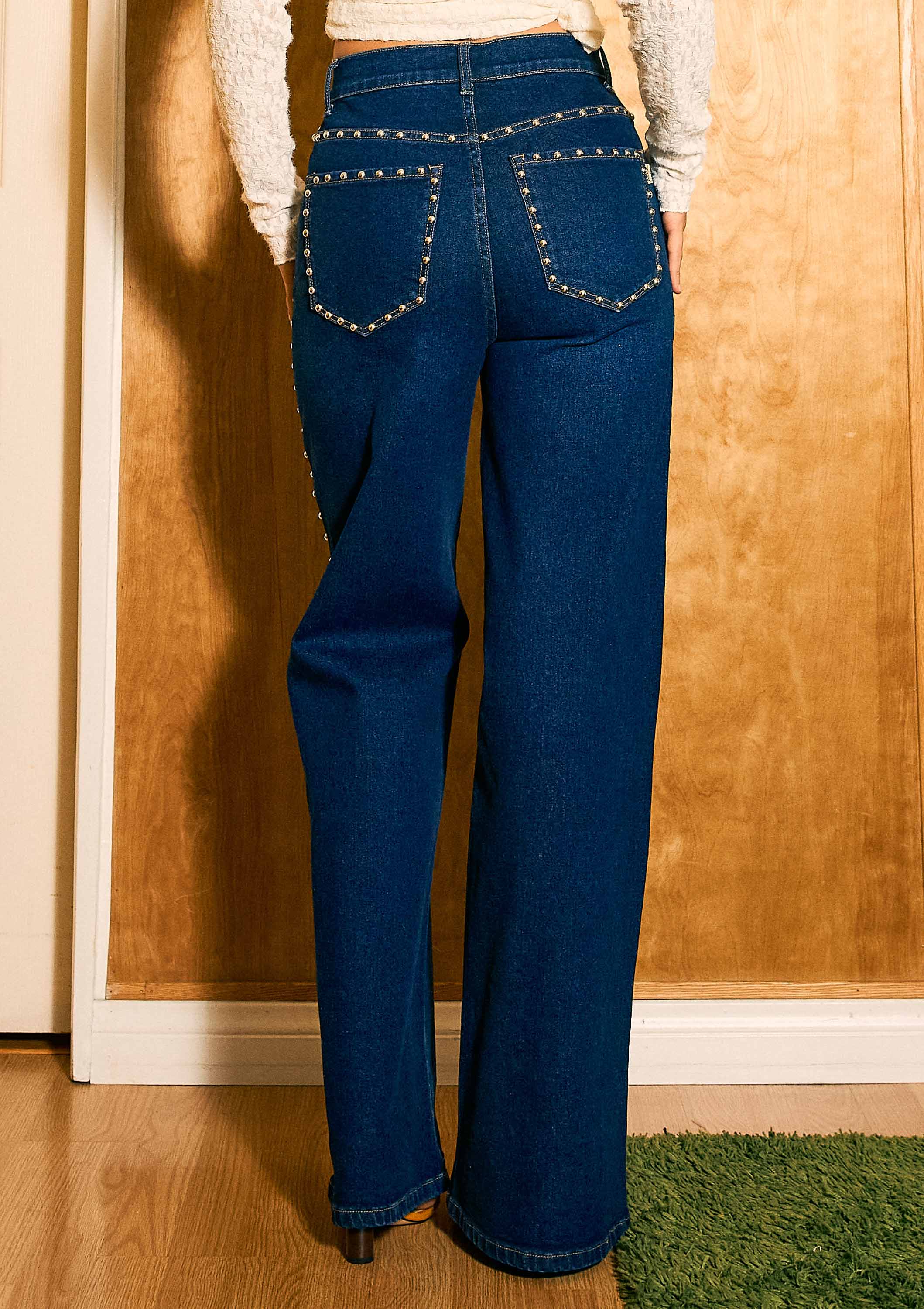 Stud Wide Leg Jeans