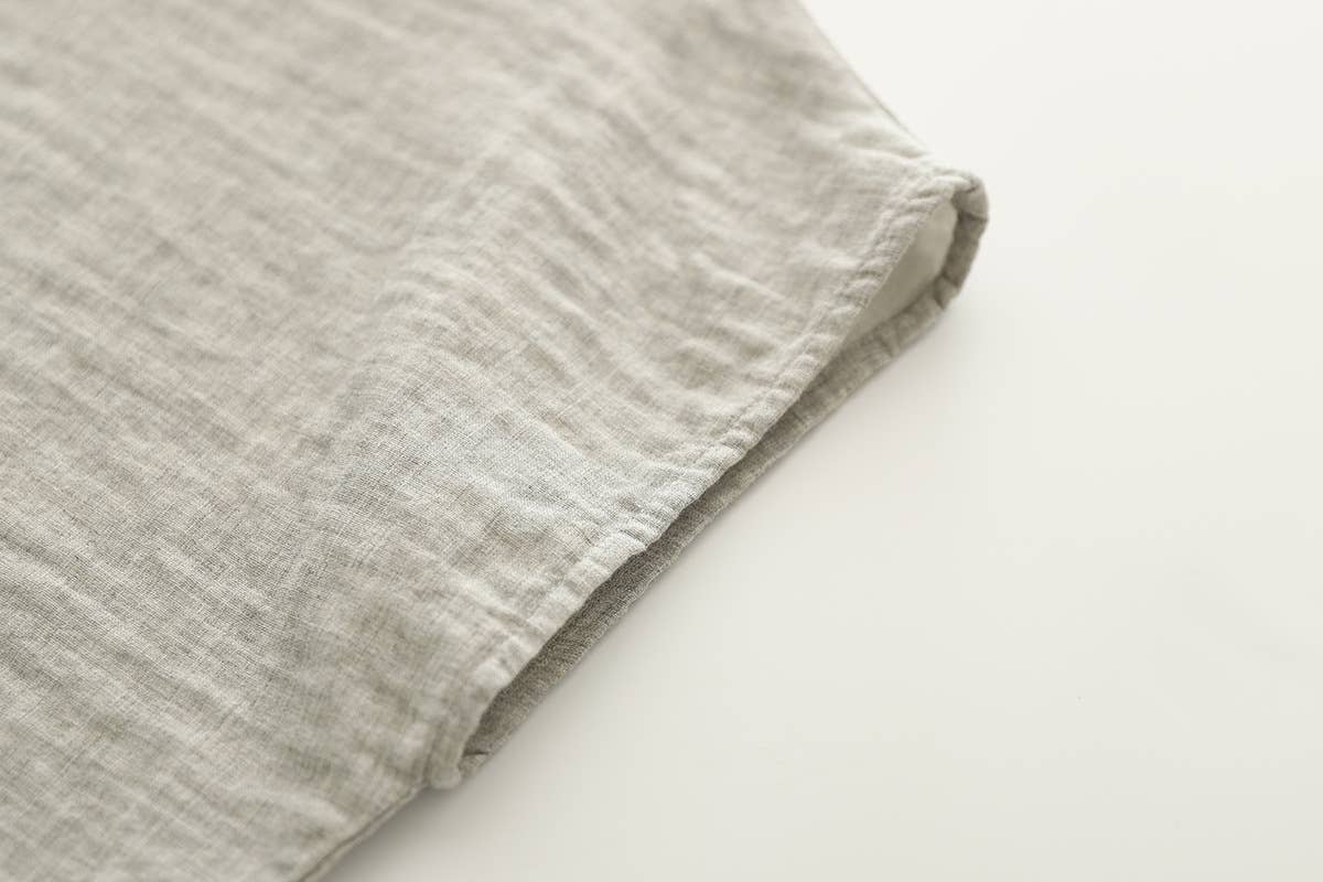 Gingham Soft Muslin Cotton Button-Down cap sleeve blouse