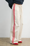 Striped Wide-Leg Drawstring Track Pants - BMP8039