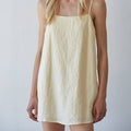 Woven Linen Square Neck Strap Mini Dress