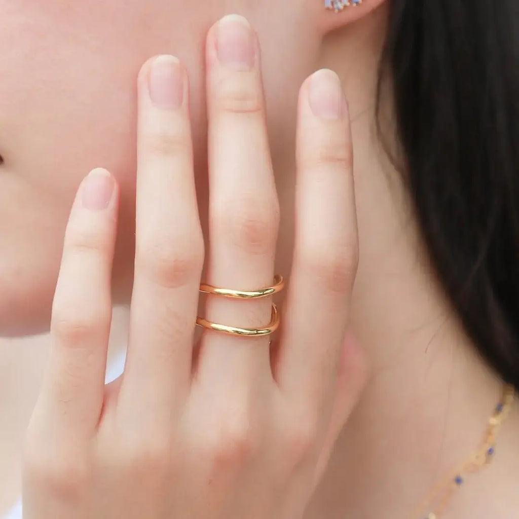 Gold Tubular Wrap Ring