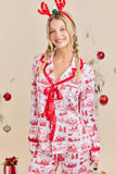 Christmas Toile Printed Pajama Set