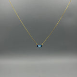Gold Baguette Birthstone Necklace