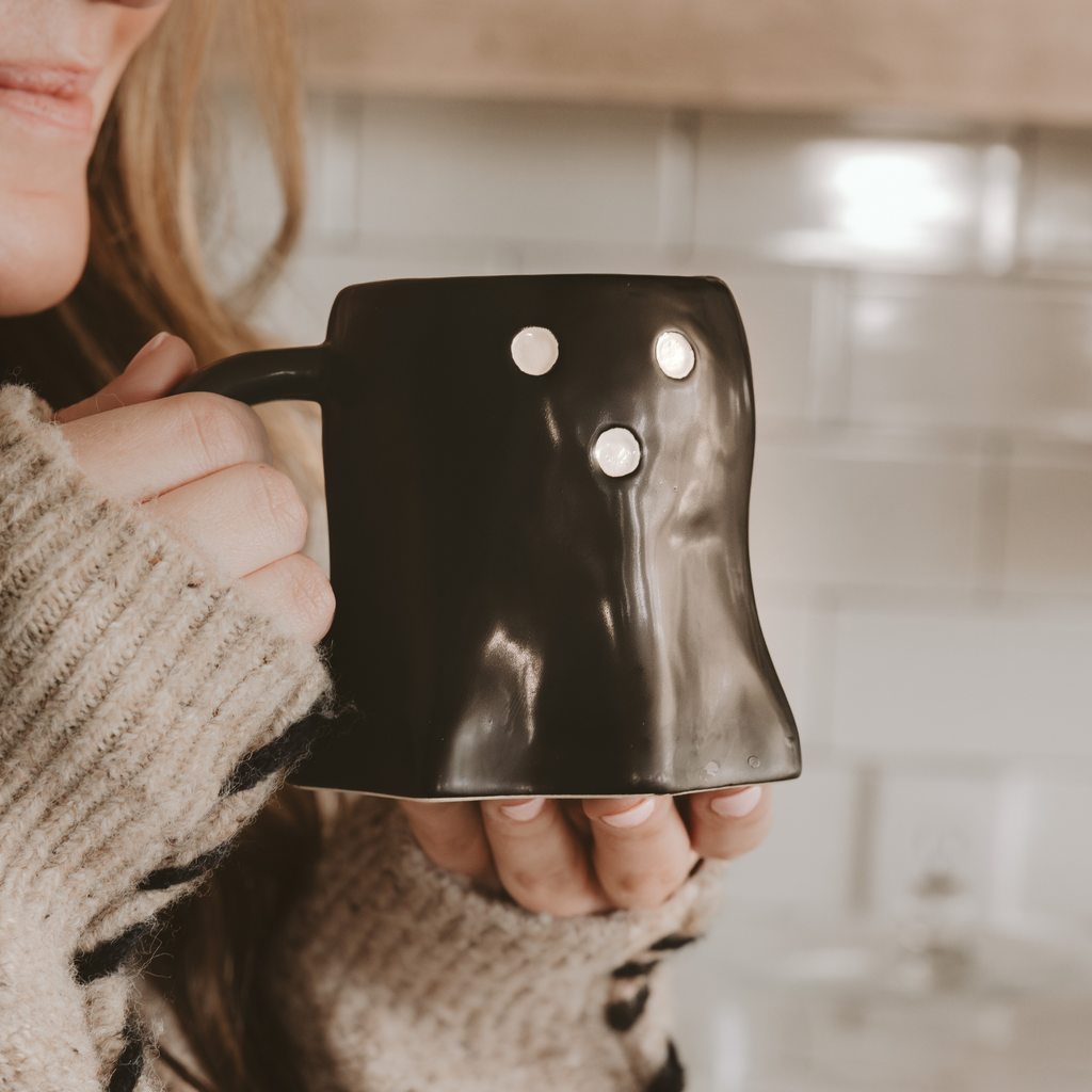 Black ghost mug