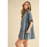 Washed Denim Mini Dress