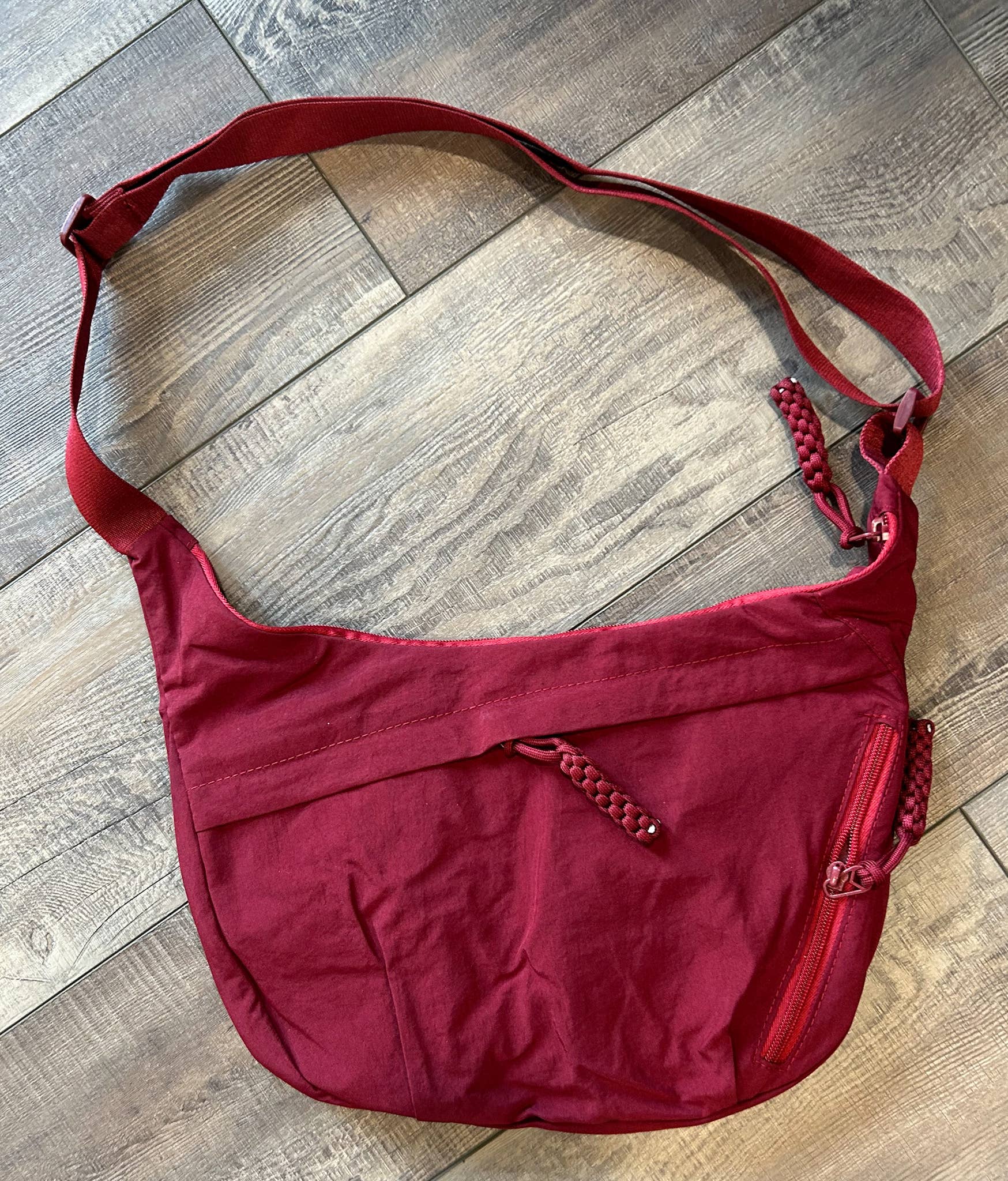 Large Nylon Crescent 3 Zipper Bag