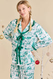 Christmas Toile Printed Pajama Set