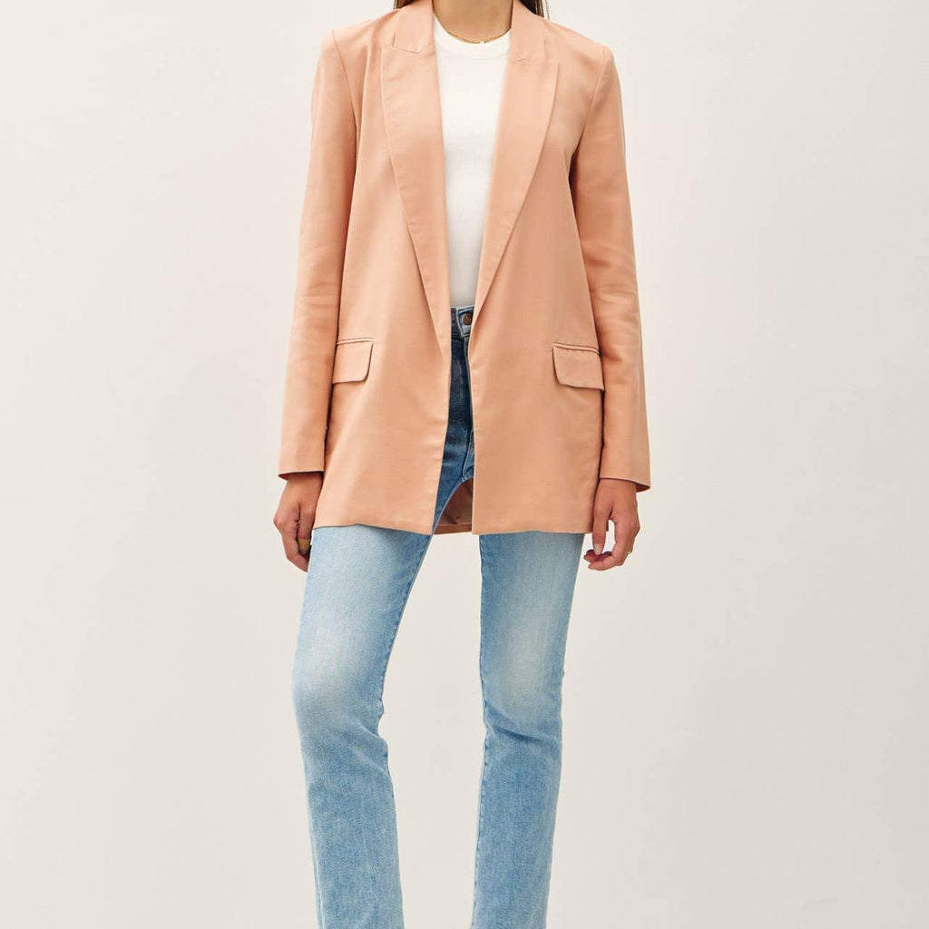 Classic Linen Oversized Blazer - Dusty Apricot