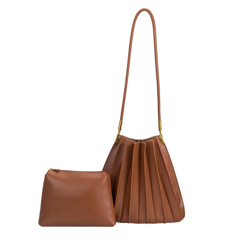 Carrie Saddle Pleated Vegan Shoulder Bag Pre-Order 4/30