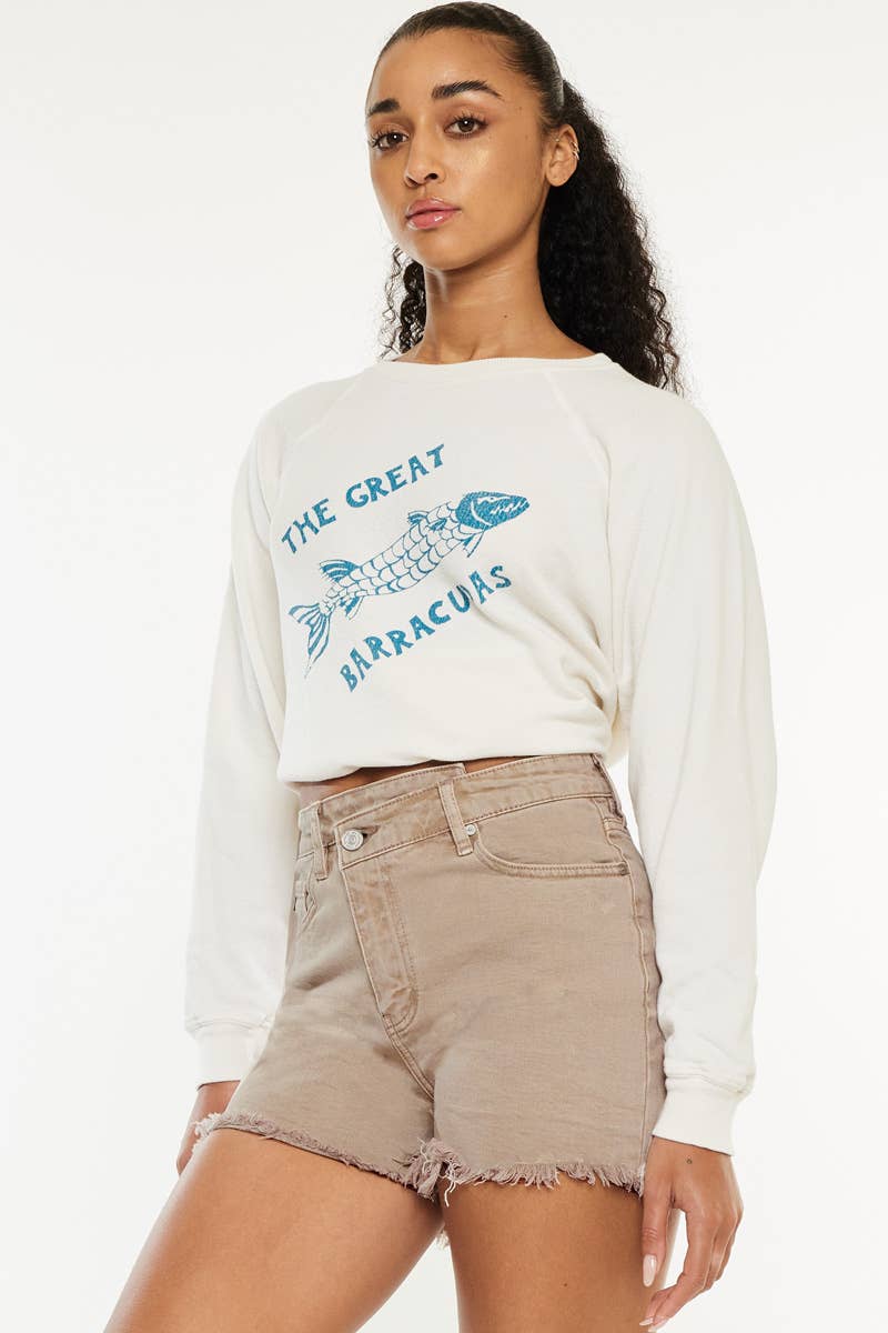 90’S Crossover Khaki Denim Shorts