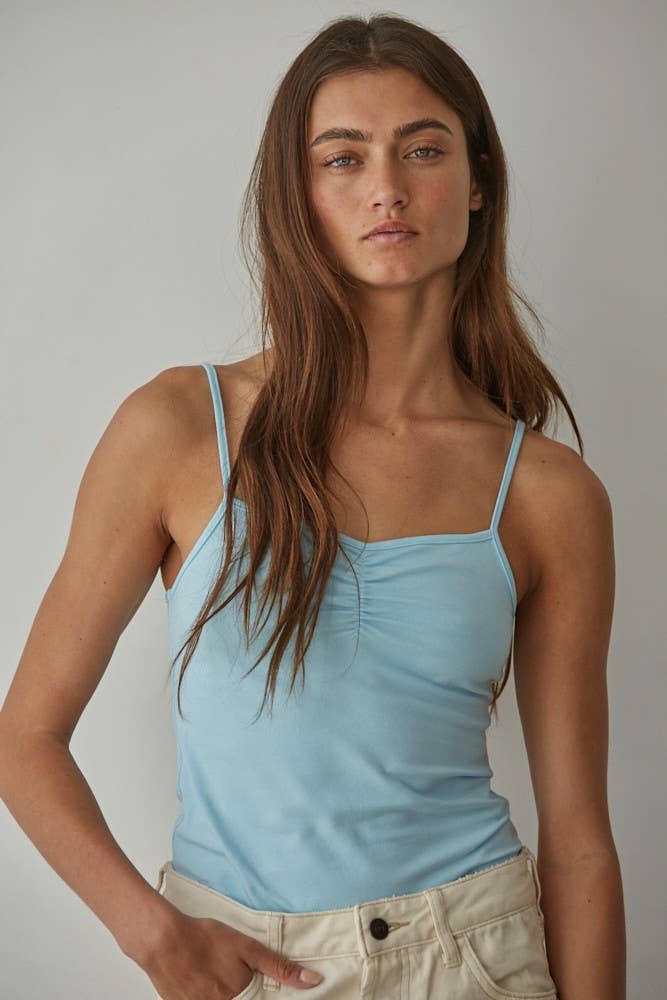 Knit Cotton Spandex Jersey V-Neck Cami Top
