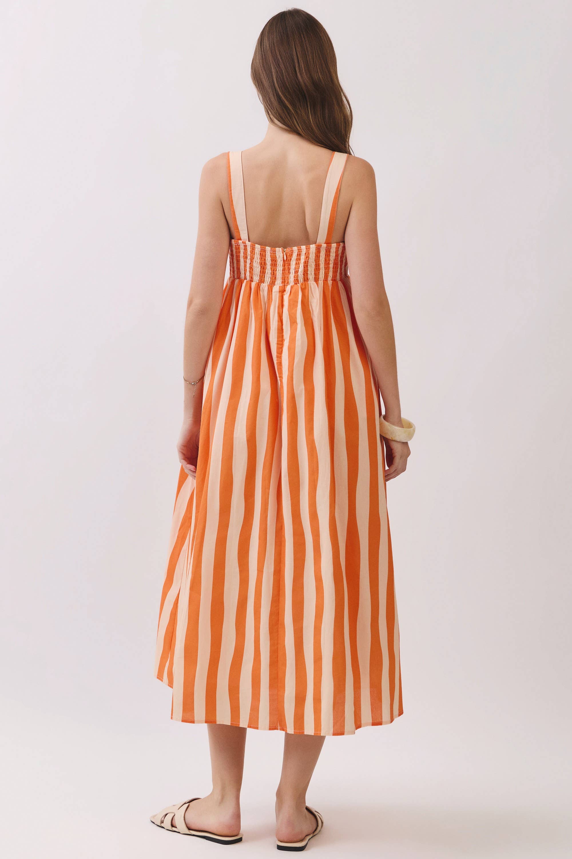 Emily Stripe Empire Waist Midi Dress
