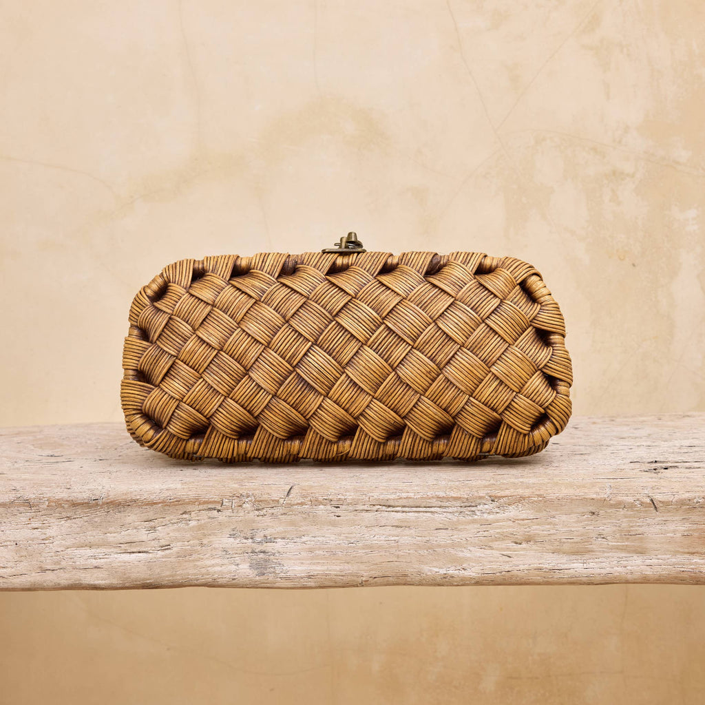 Rattan Wide Weave Clutch