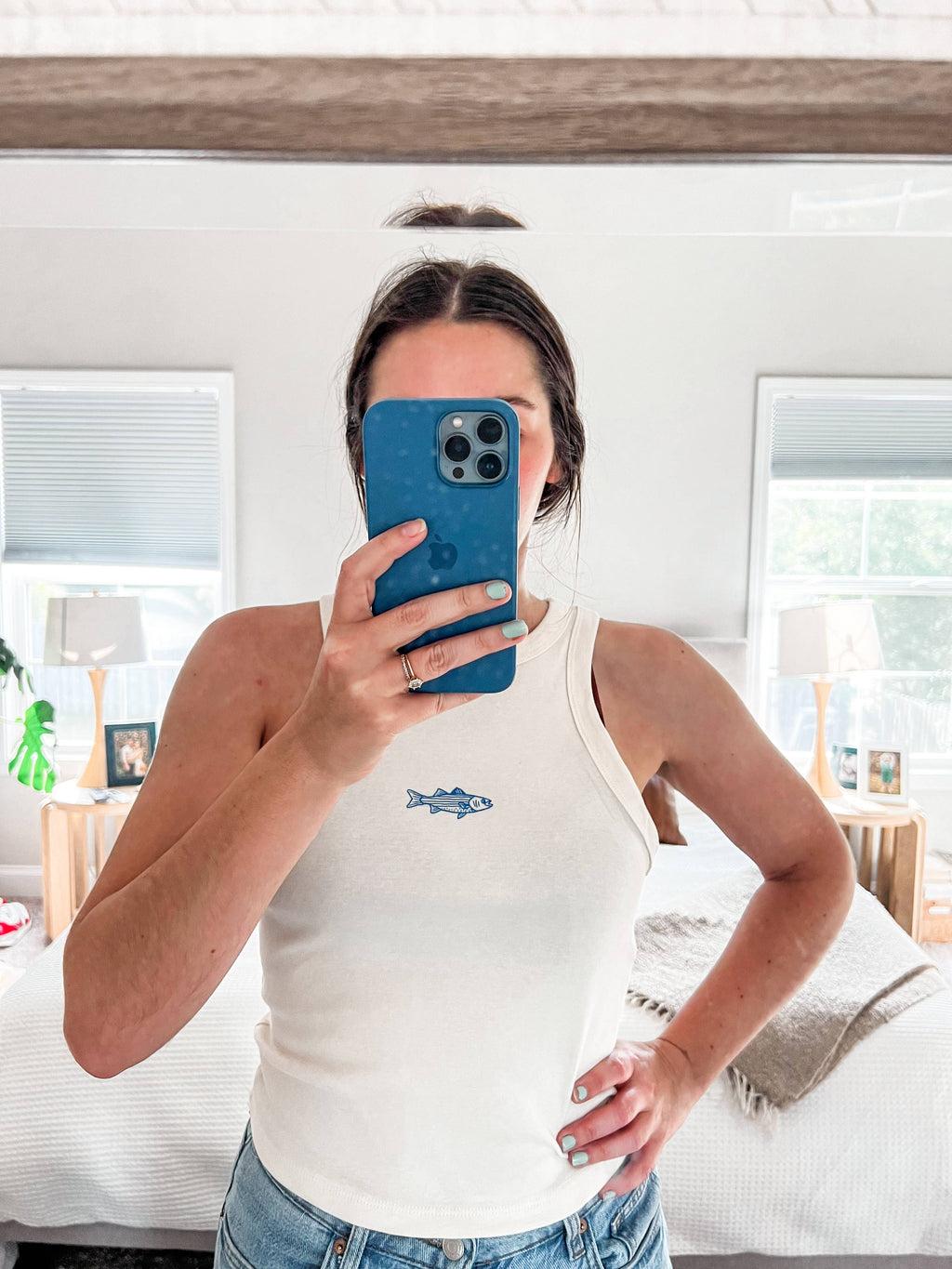 Freshwater Fish Ribbed Racer Tank