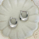 Hoop earrings rhodium plated thick hoop earrings chunky
