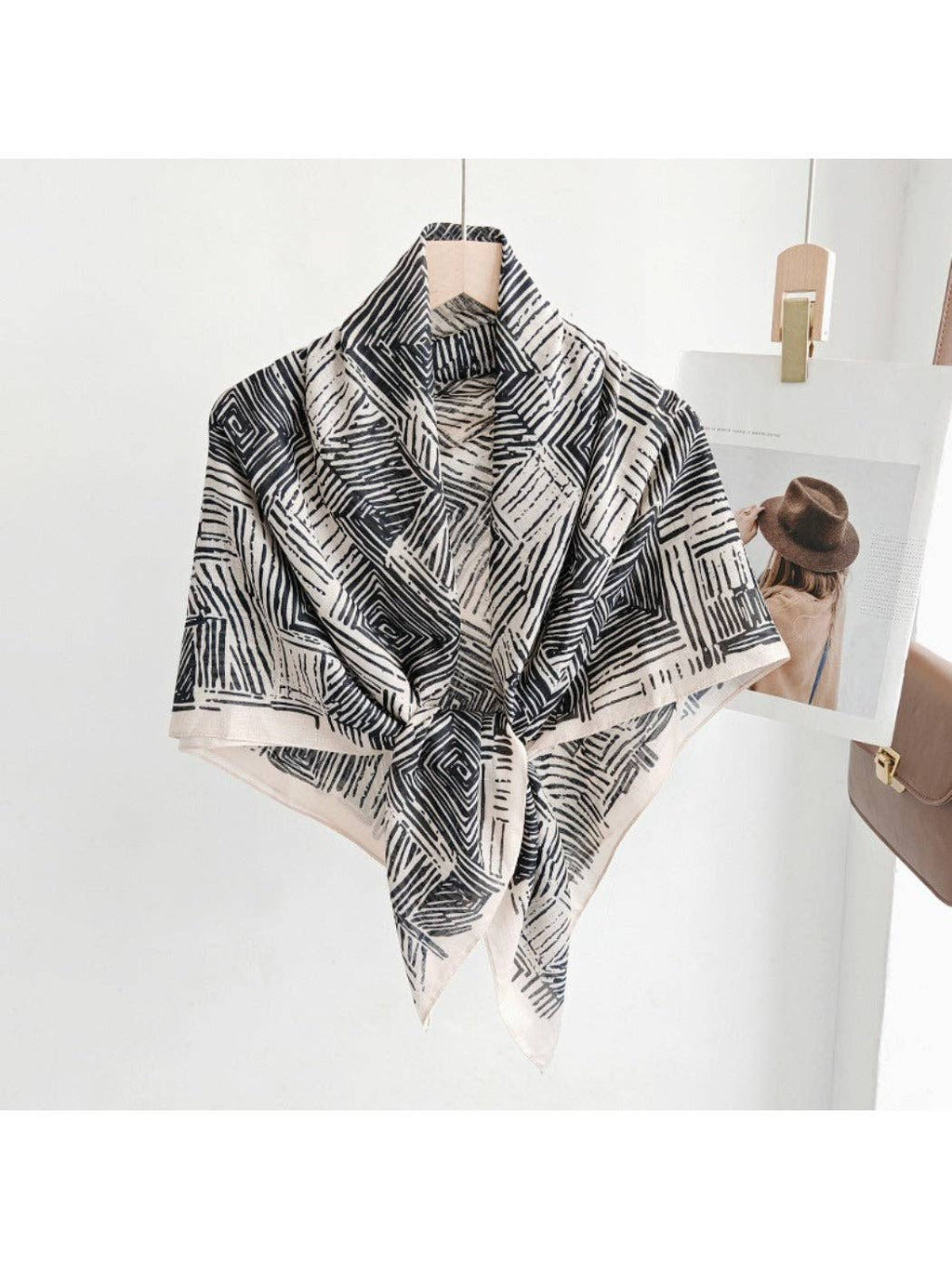 Scarvii - Abstract Geometric Line Square Scarf