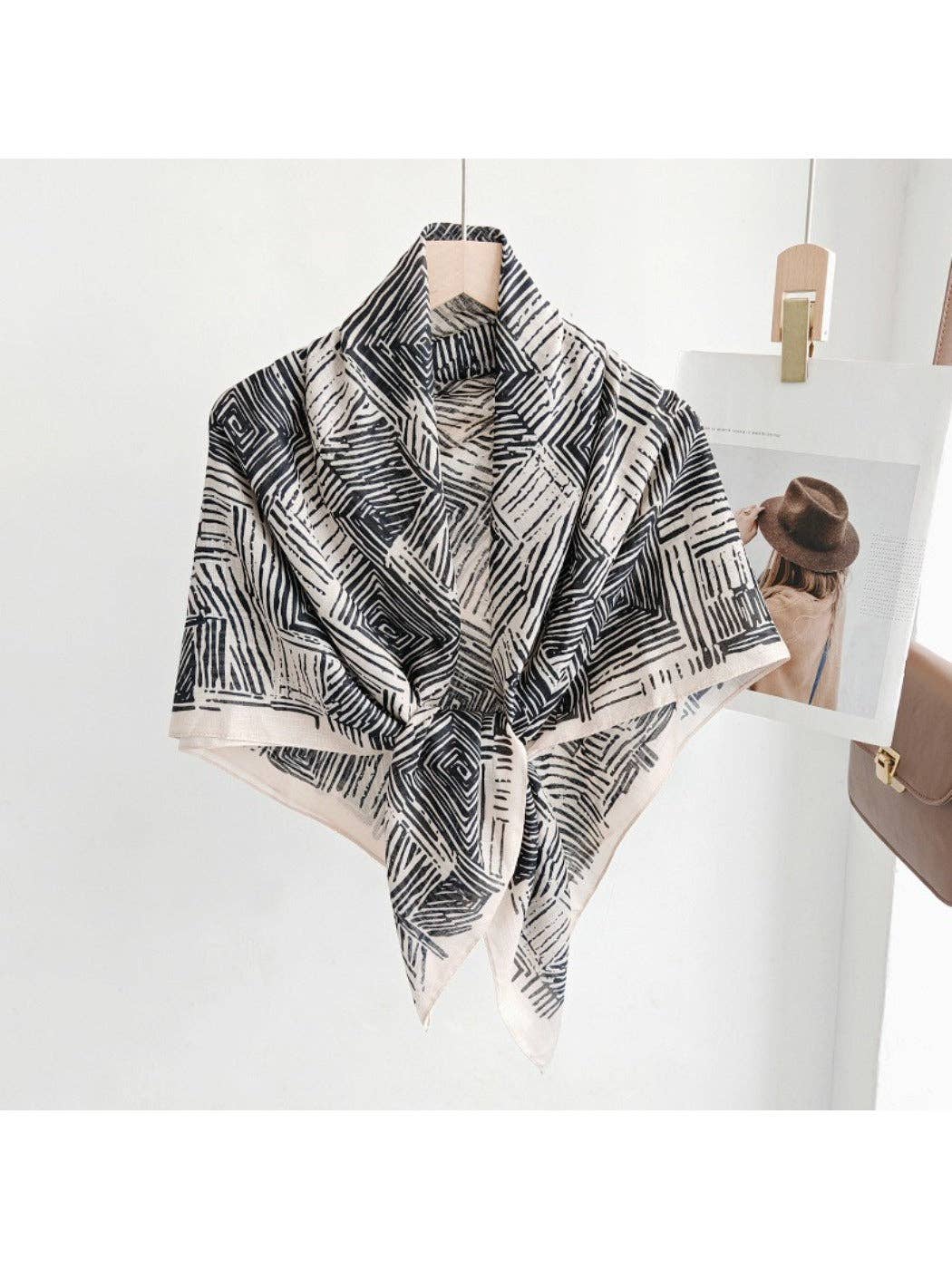 Scarvii - Abstract Geometric Line Square Scarf