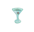 Green Mini Martini Glass Iron-On Patch – 1" Cocktail Glass