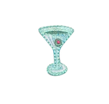Green Mini Martini Glass Iron-On Patch – 1" Cocktail Glass