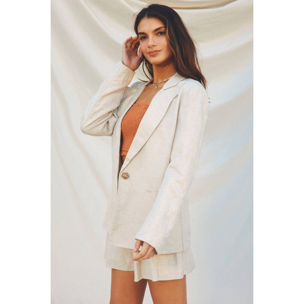 Linen Blend Classic Fit Blazer