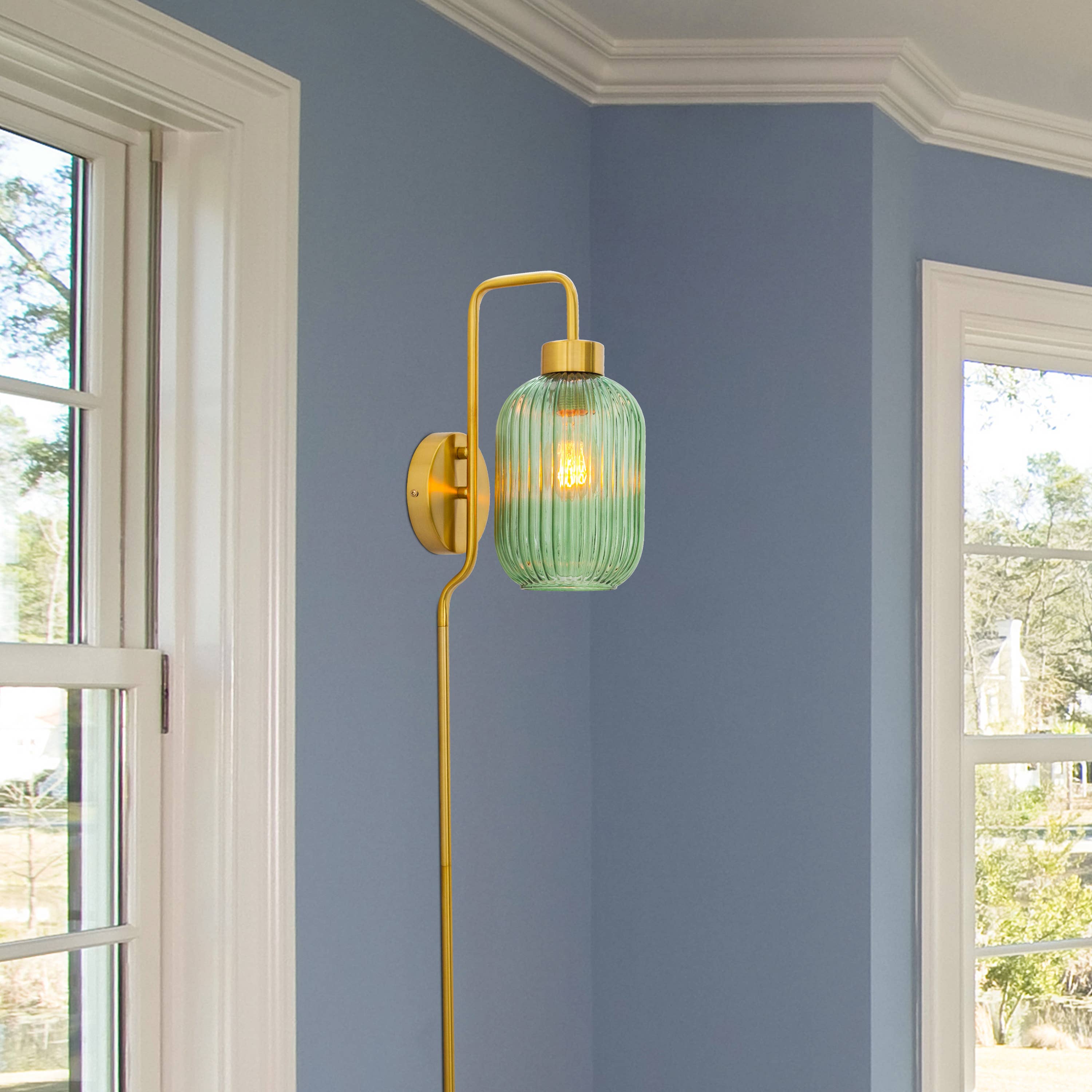 32"H Davia Retro Wall Sconce Pink, White, Smoke, or Green