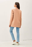 Classic Linen Oversized Blazer - Dusty Apricot