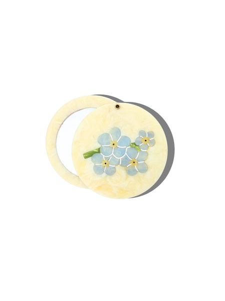 Hand-painted Forget-Me-Not Compact Mirror | Eco-Friendly