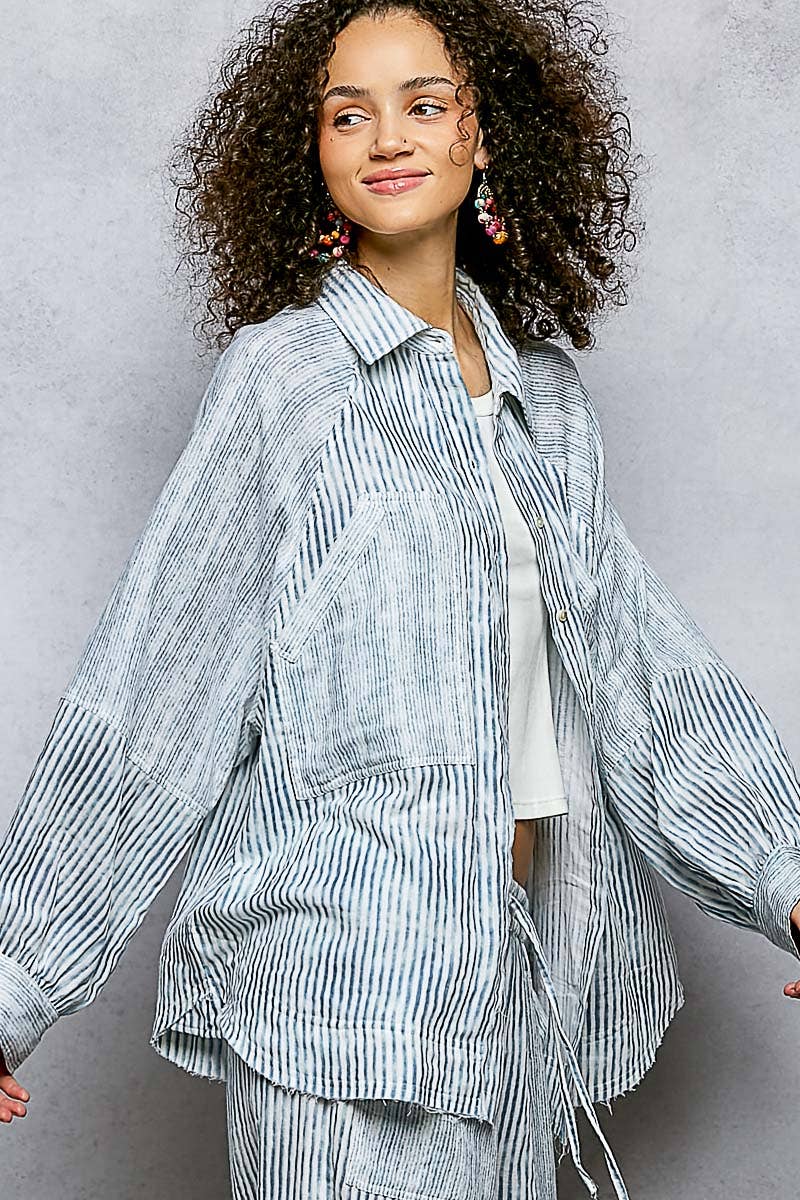 Raegan Woven Stripes Top
