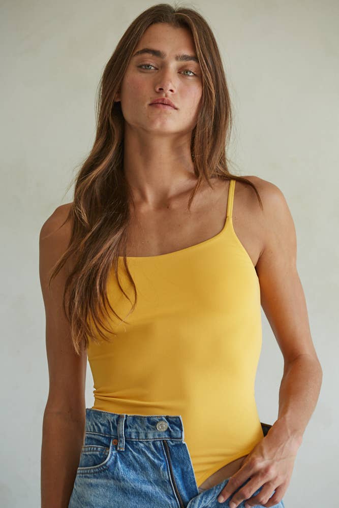 Seamless Double Layer Spaghetti Strap Bodysuit