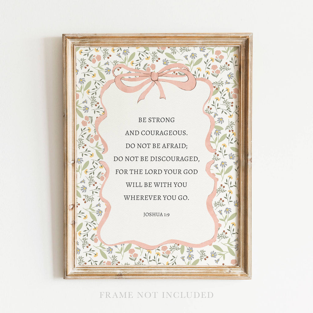 Be Strong Trendy Retro Coquette Christian Art Print Decor