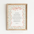 Be Strong Trendy Retro Coquette Christian Art Print Decor