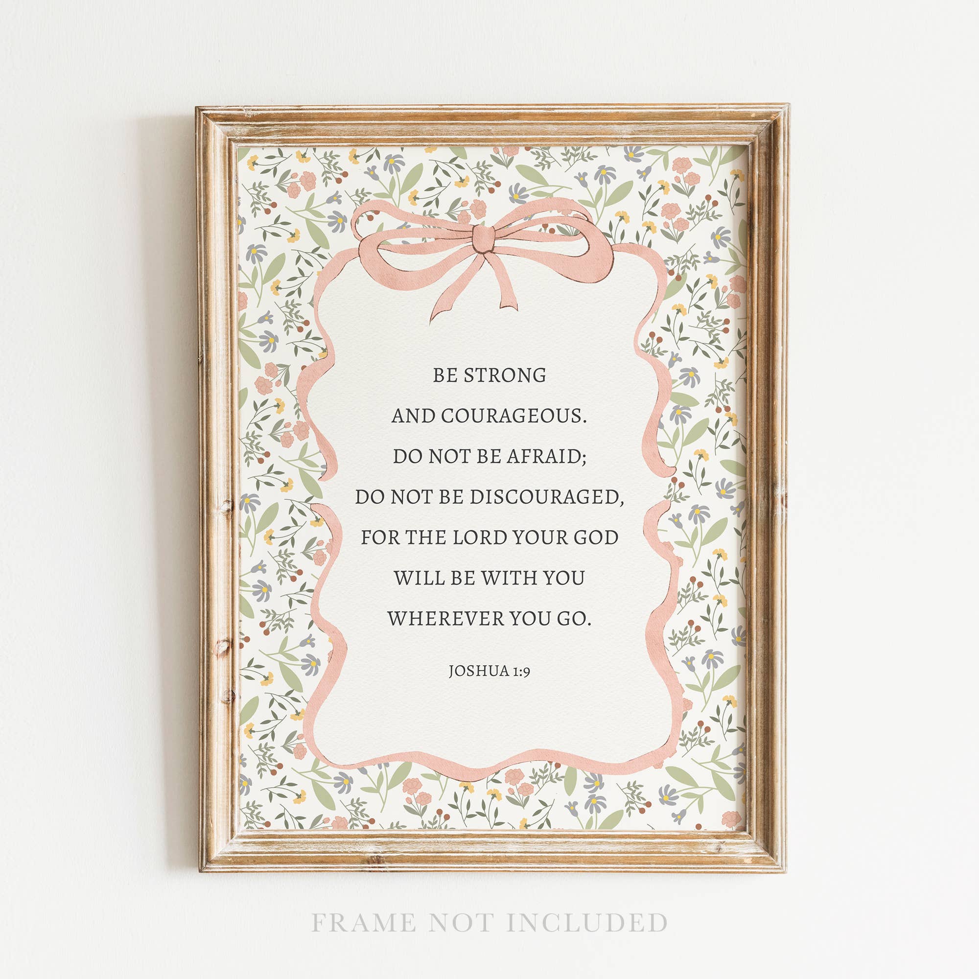 Be Strong Trendy Retro Coquette Christian Art Print Decor