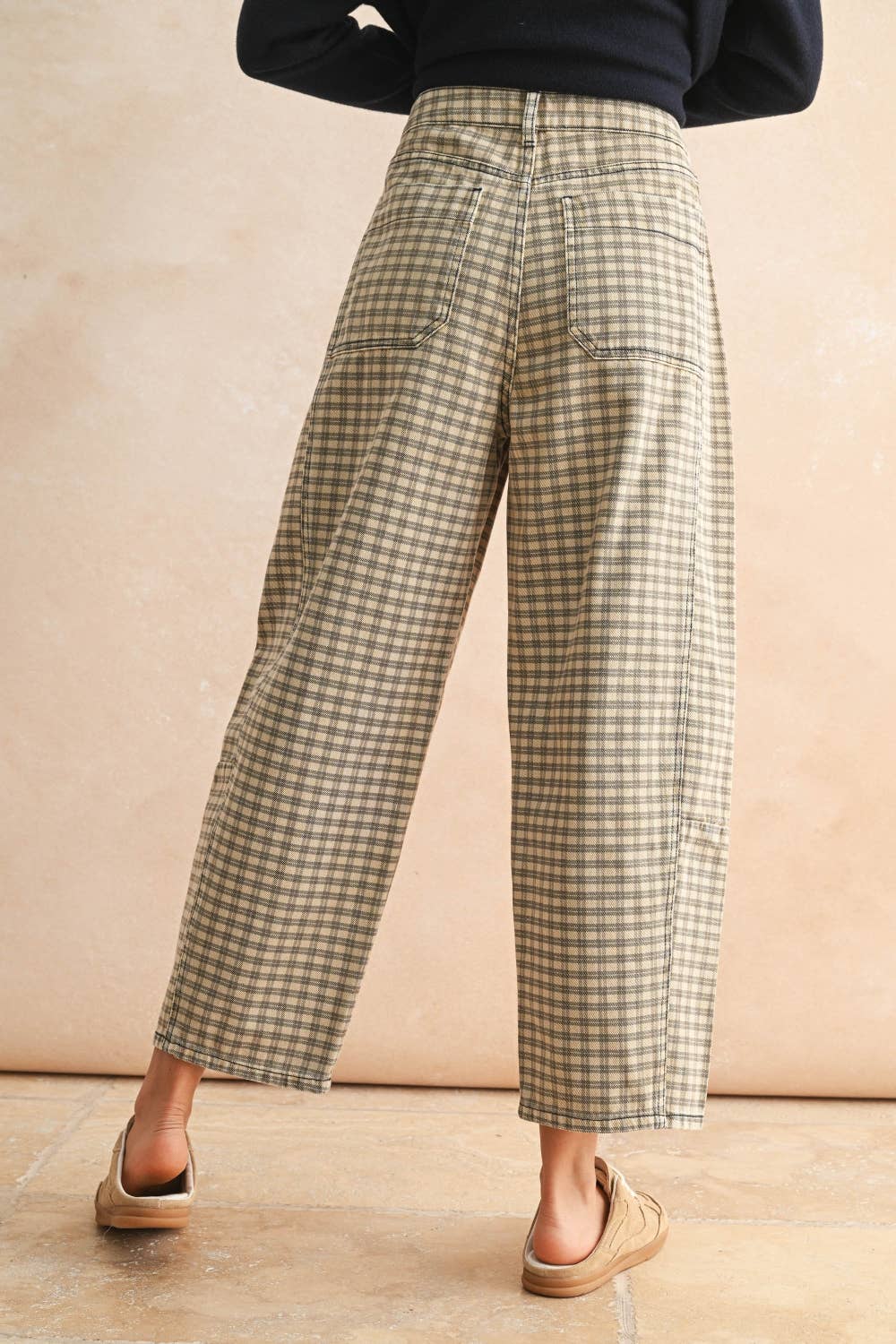 Mini Checker Barrel Pants - 6 Colors