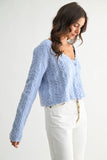 Scallop Hem Cable Knit Cardigan