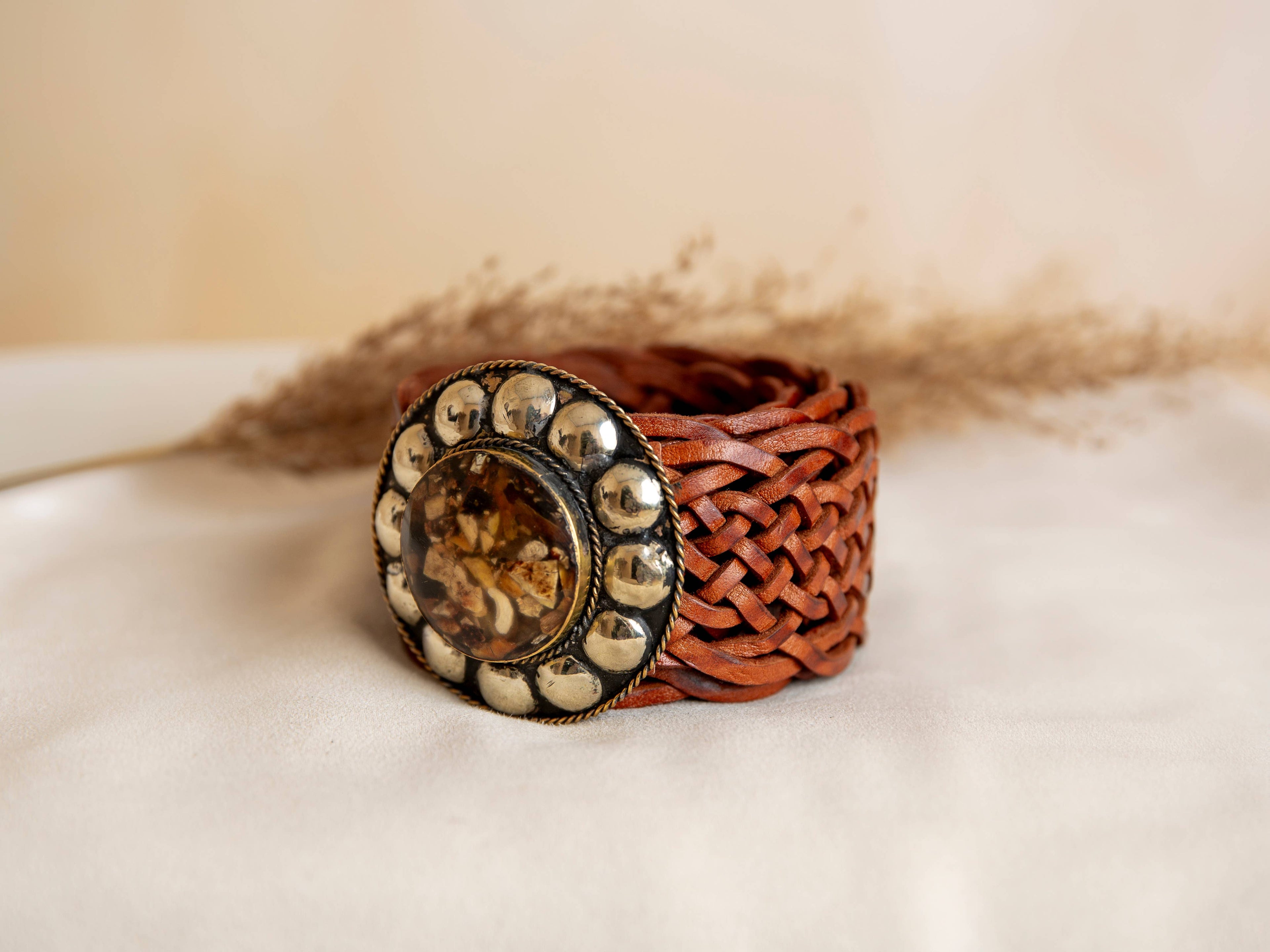 BROWN LEATHER BELT SATU WIDE