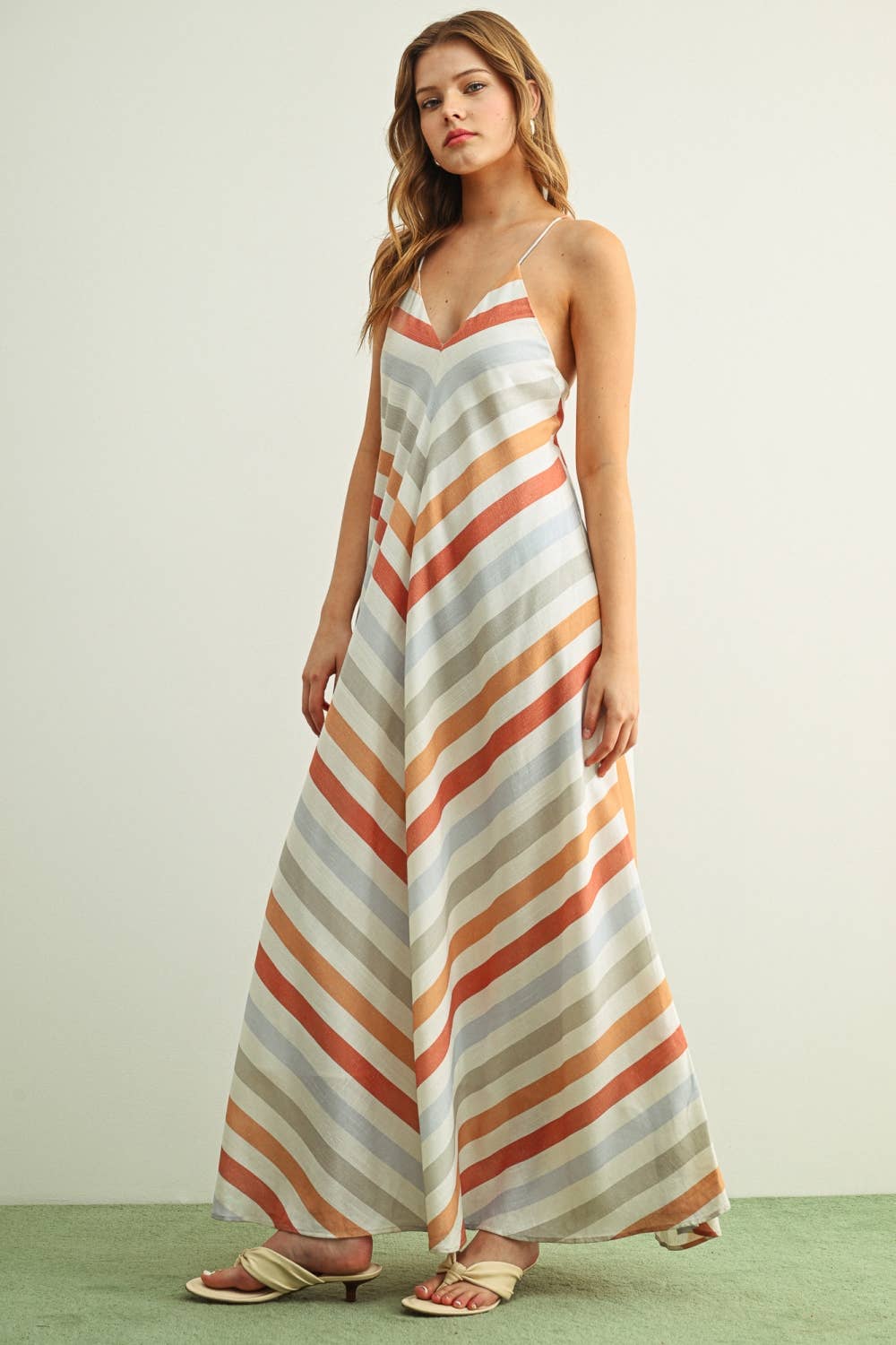 BAELYNN MULTI COLOR WIDE STRIPE DRESS