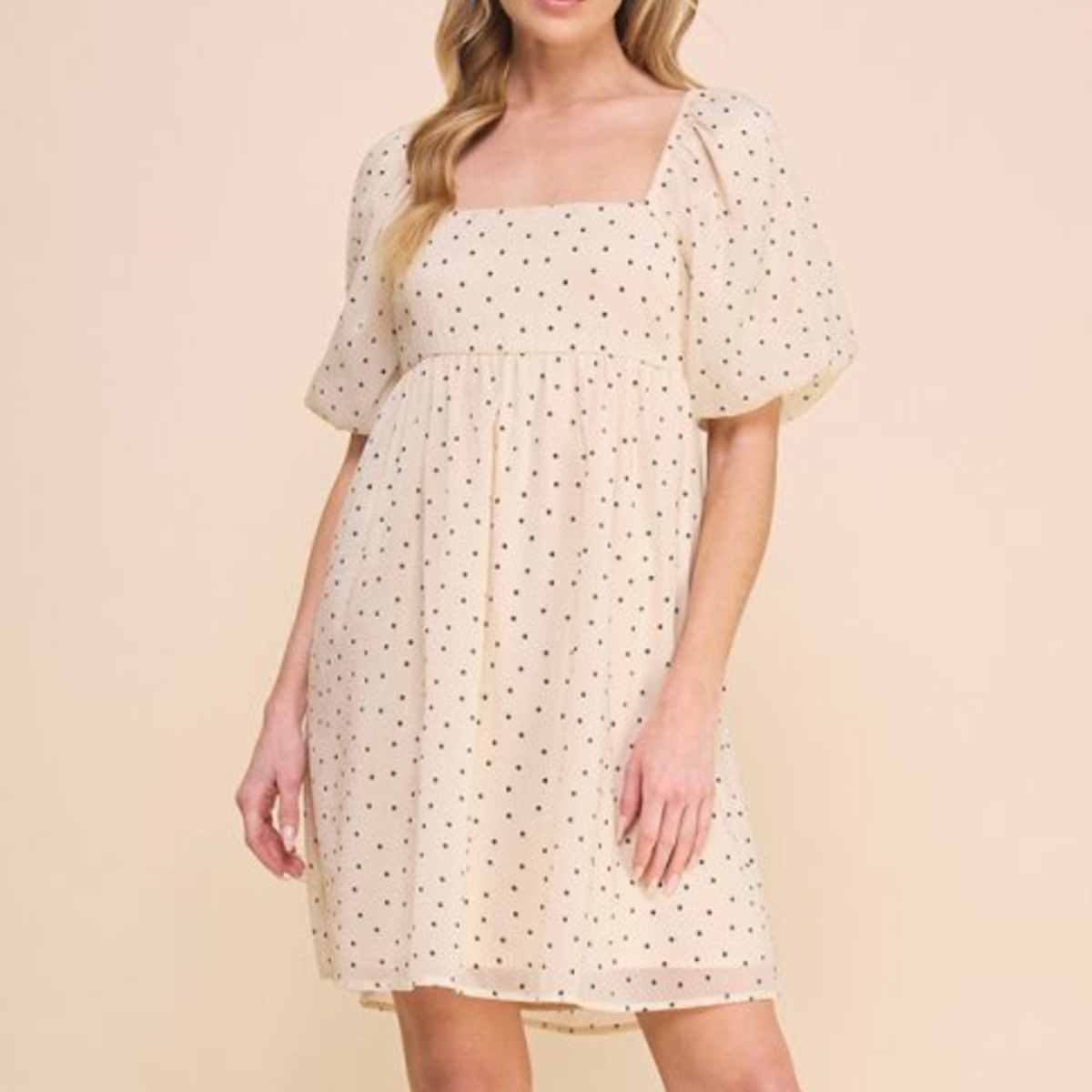 Polka Dot Dress with Bow Tie Back- CLEARANCE