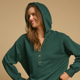 Evergreen Quilted Hoodie Top