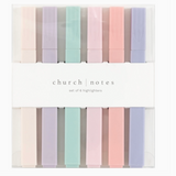 "Church Notes pastel highlighter set of 6 – non-bleed markers in retail packaging"

