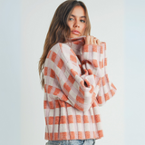 Fall Check Turtleneck Sweater