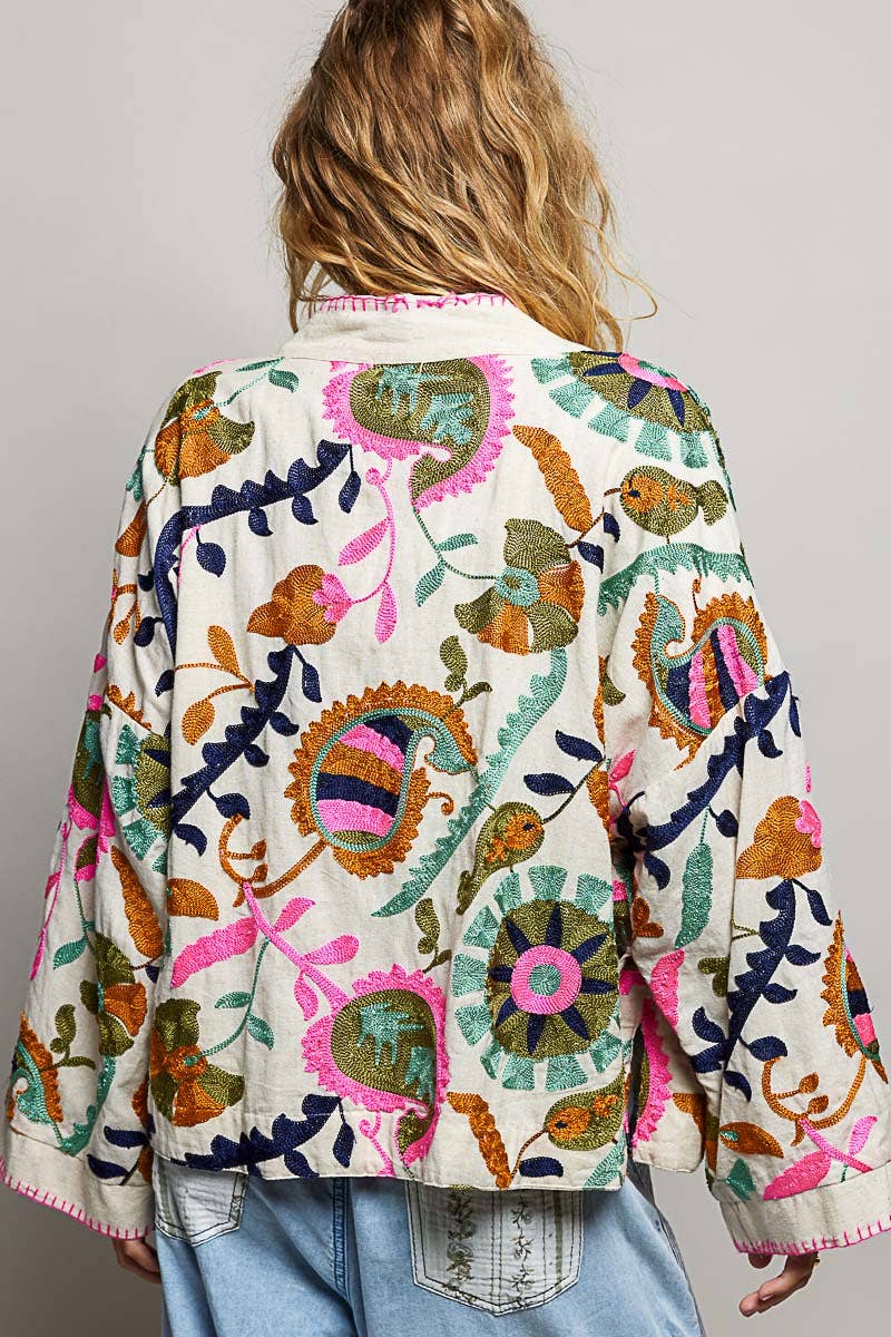 Faira Embroidered Kimono