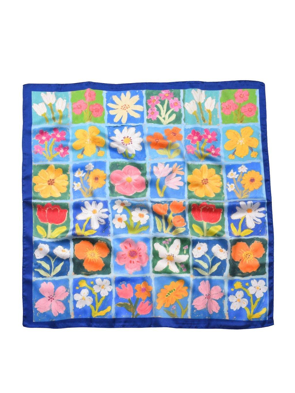 Scarvii - Romantic Floral Panel Border Print Scarf