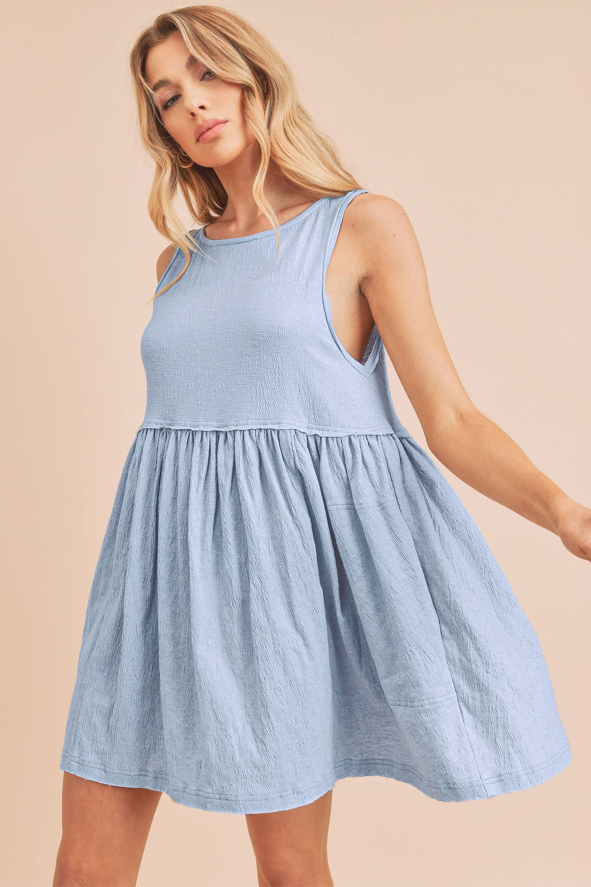 Torie Sleeveless Textured Mini Dress