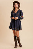 Embroidered Homestead Cotton Mini Dress